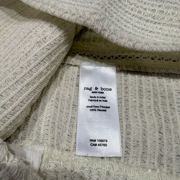 Rag & Bone Cream Embroidered Fitted Ribbed Tank Top Size 4 - Picture 7 of 7